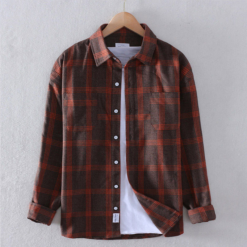 Men’s Checkered Shirt – Regular Fit – Button-Down – Long Sleeve
