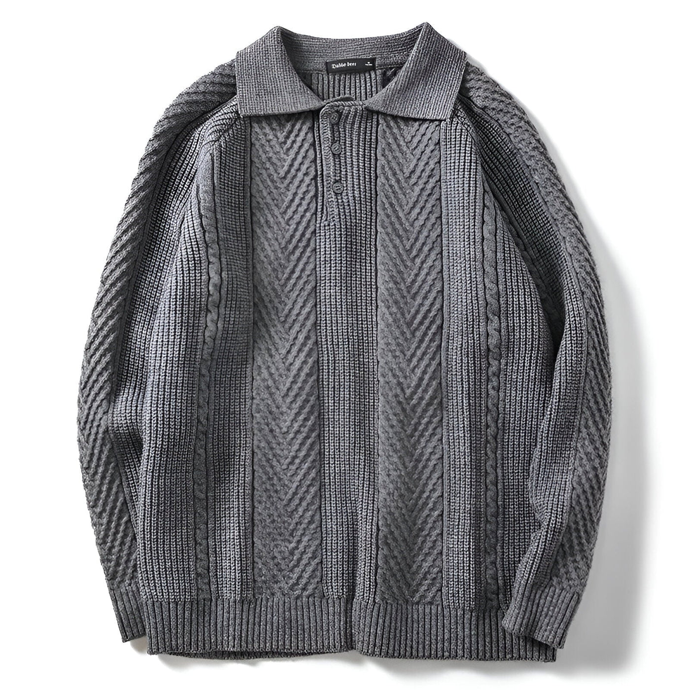 Men's knitted slim fit lapel sweater