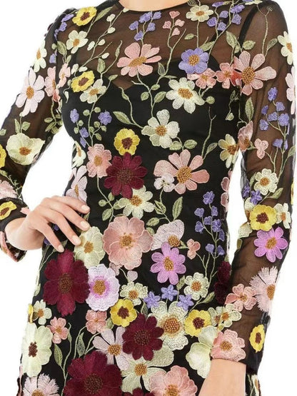 3D Floral Fashion Dress - Elegant Sustainable Design for All-Season Wear