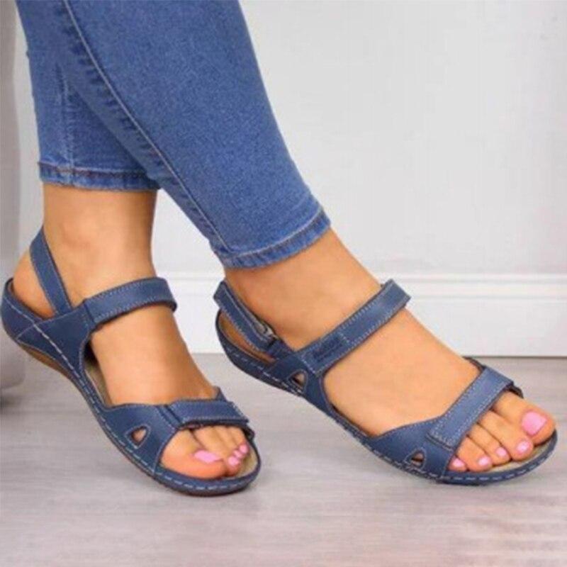 Women's Sandals - Adjustable Straps - Open Toe - Comfortable Flat Sole - Casual Wear