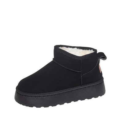 Women's Ankle Boots - Suede Finish - Plush Lining - Slip-On - Rugged Sole