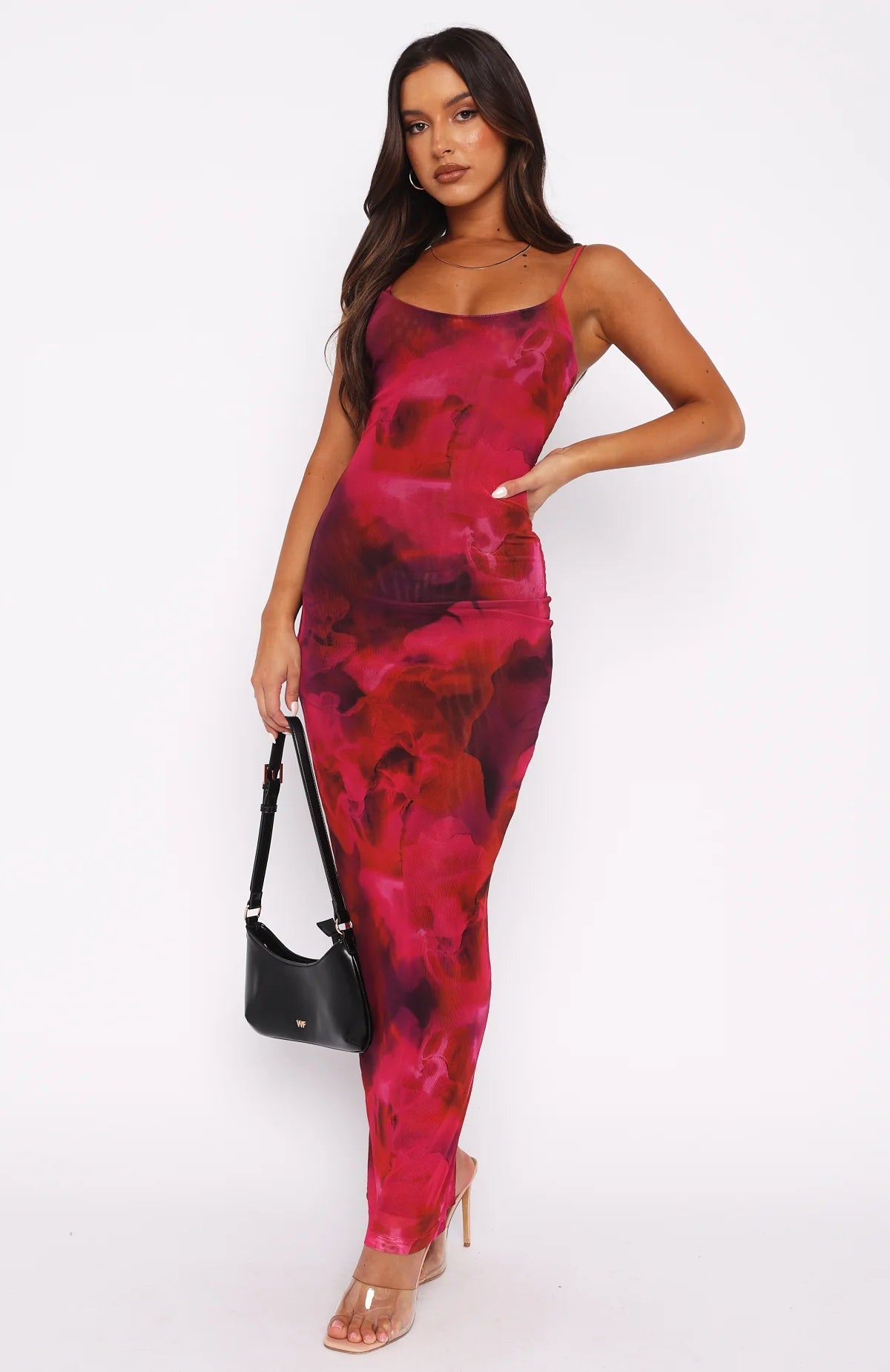 Women’s Maxi Dress – Slim Fit – Floral Print – Spaghetti Straps – Breathable Fabric