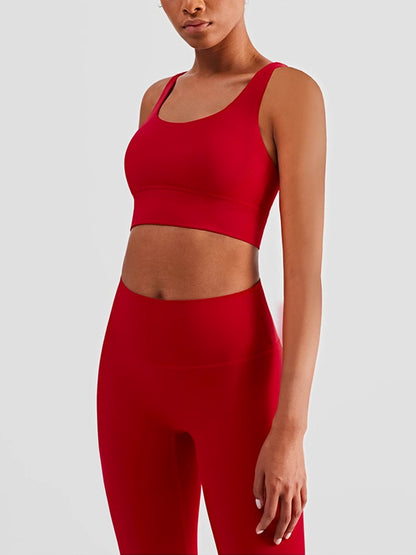 Women's Activewear Set - High-Waisted Leggings & Racerback Sports Bra - Gym & Yoga Fit