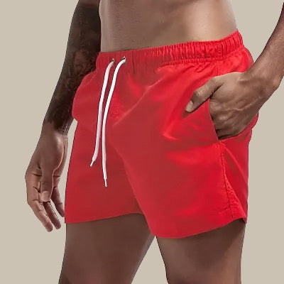 Men’s Swim Shorts – Relaxed Fit – Quick-Dry Fabric – Mid-Thigh – Drawstring Waist