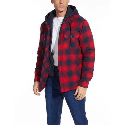 Men's checked long sleeve jacket