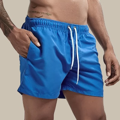 Men’s Swim Shorts – Relaxed Fit – Quick-Dry Fabric – Mid-Thigh – Drawstring Waist