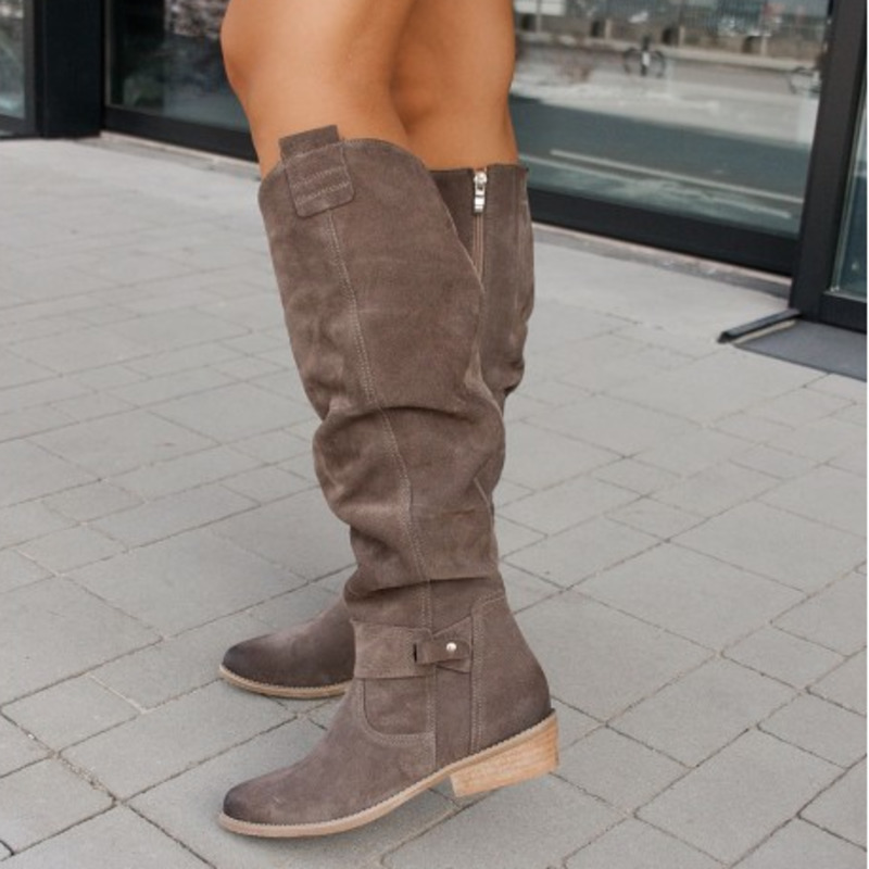 Women's Knee-High Suede Boots - Stylish, Comfortable, and Durable for Versatile Wear