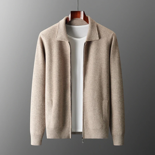 Men’s Vest – Cashmere – Regular Fit – Full Zip – Ribbed Hem – Side Pockets – Soft Feel