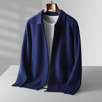 Men’s Vest – Cashmere – Regular Fit – Full Zip – Ribbed Hem – Side Pockets – Soft Feel