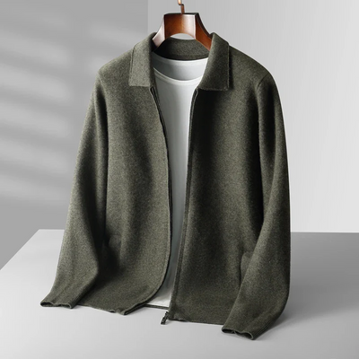 Men’s Vest – Cashmere – Regular Fit – Full Zip – Ribbed Hem – Side Pockets – Soft Feel