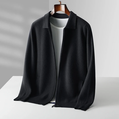 Men’s Vest – Cashmere – Regular Fit – Full Zip – Ribbed Hem – Side Pockets – Soft Feel