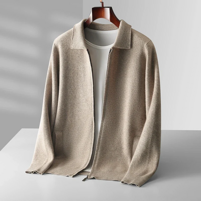 Men’s Vest – Cashmere – Regular Fit – Full Zip – Ribbed Hem – Side Pockets – Soft Feel
