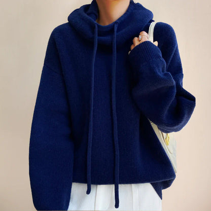 Women’s Turtleneck Sweater – Wool – Oversized Fit – Dropped Shoulders – Ribbed Trim