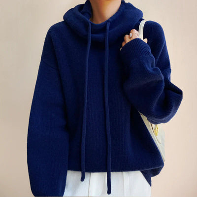 Women’s Turtleneck Sweater – Wool – Oversized Fit – Dropped Shoulders – Ribbed Trim