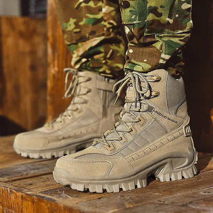 Men’s Tactical Boots – High-Top Ankle Support – Reinforced Toe – Rugged Grip Sole