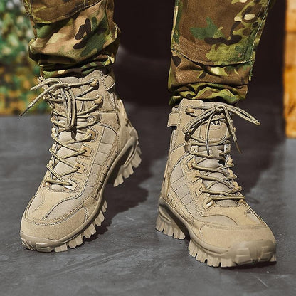 Men’s Tactical Boots – High-Top Ankle Support – Reinforced Toe – Rugged Grip Sole