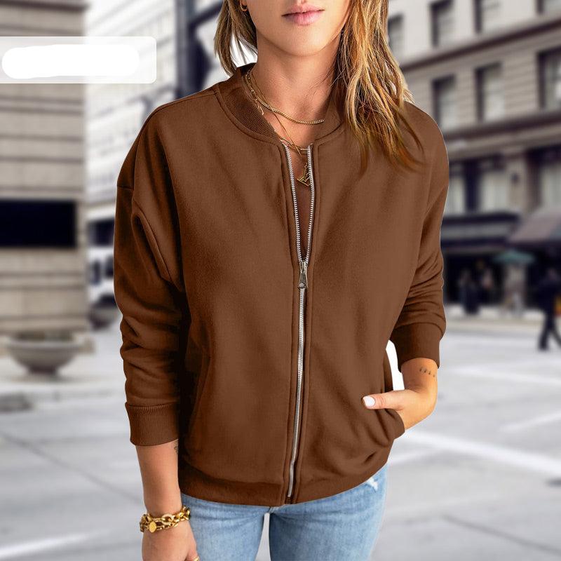 Women’s Bomber Jacket – Relaxed Fit – Lightweight Breathable Layer – Zip Front – Ribbed Trim