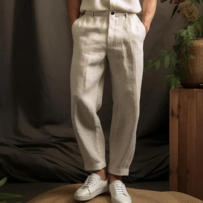 Men’s Trousers – Relaxed Fit – Breathable Blend – Full Length – Flat Front Style