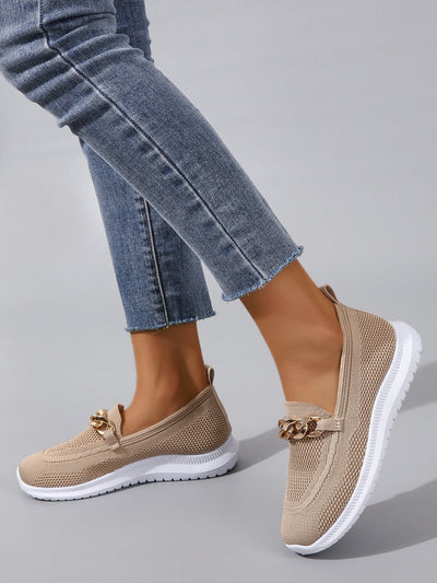 Women's breathable chunky sneakers with chain design