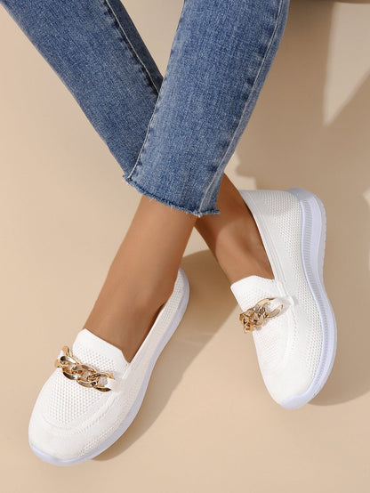 Women's breathable chunky sneakers with chain design