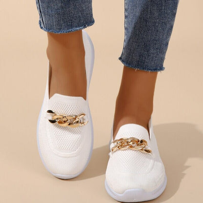 Women's breathable chunky sneakers with chain design