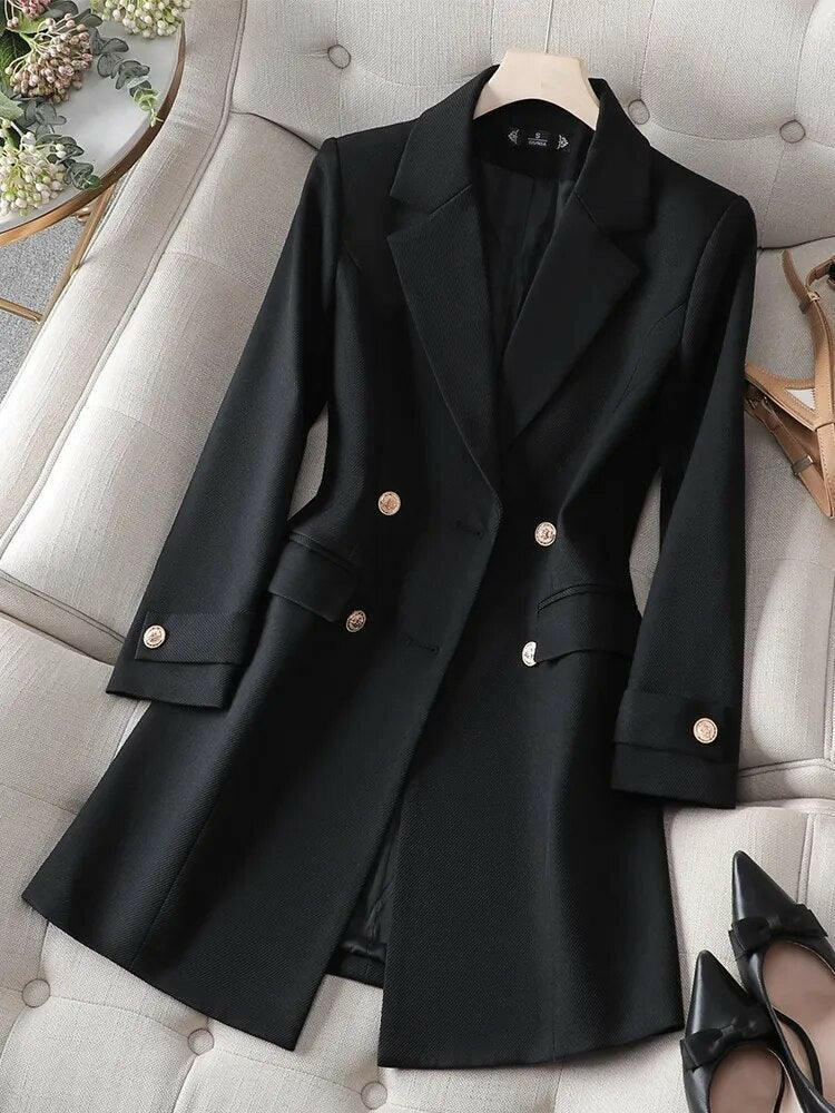Women’s Trench Coat – Tailored Fit – Mid-Length – Double-Breasted – Breathable Fabric