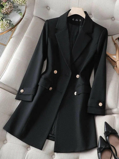 Women’s Trench Coat – Tailored Fit – Mid-Length – Double-Breasted – Breathable Fabric