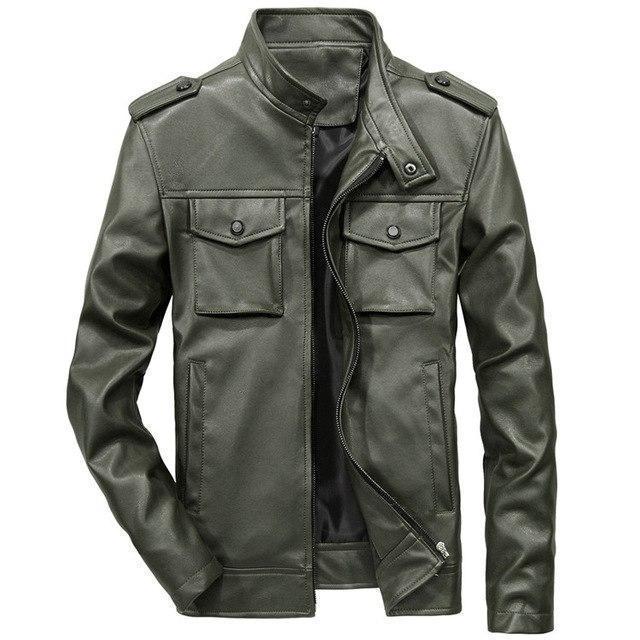 Men's casual outdoor jacket with multiple pockets and standing collar