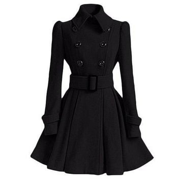 Dames winter windbreaker retro midi trenchcoat