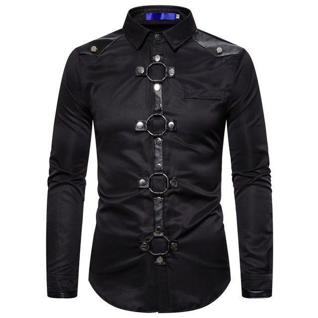 Gothic rivet shirt for men