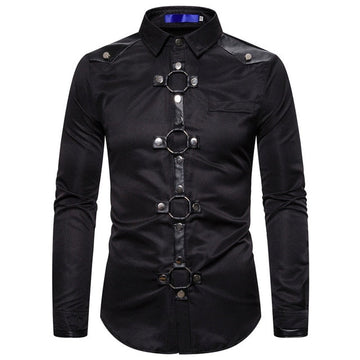 Heren gothic shirt met klinknagels