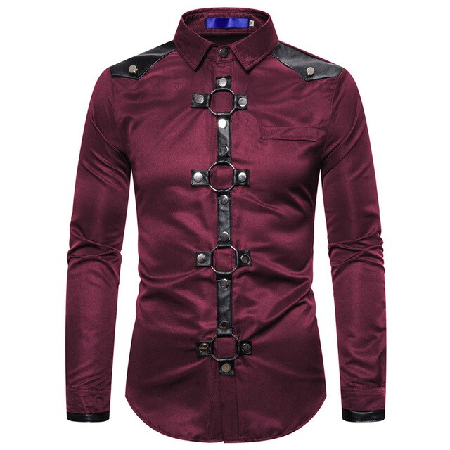 Heren gothic shirt met klinknagels