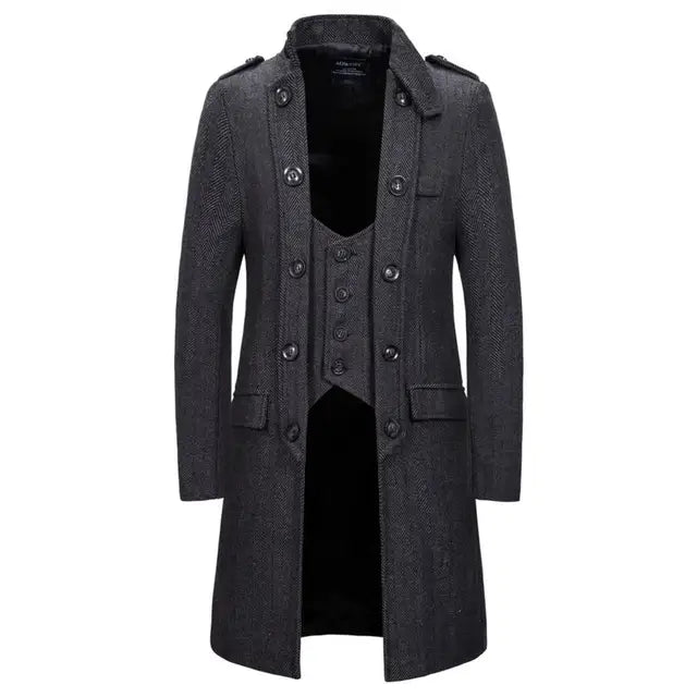 Men's military trench coat