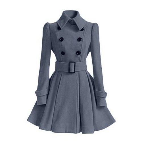 Double breasted women's windbreaker trench coat