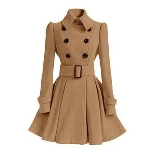 Women's windbreaker trench coat with flair