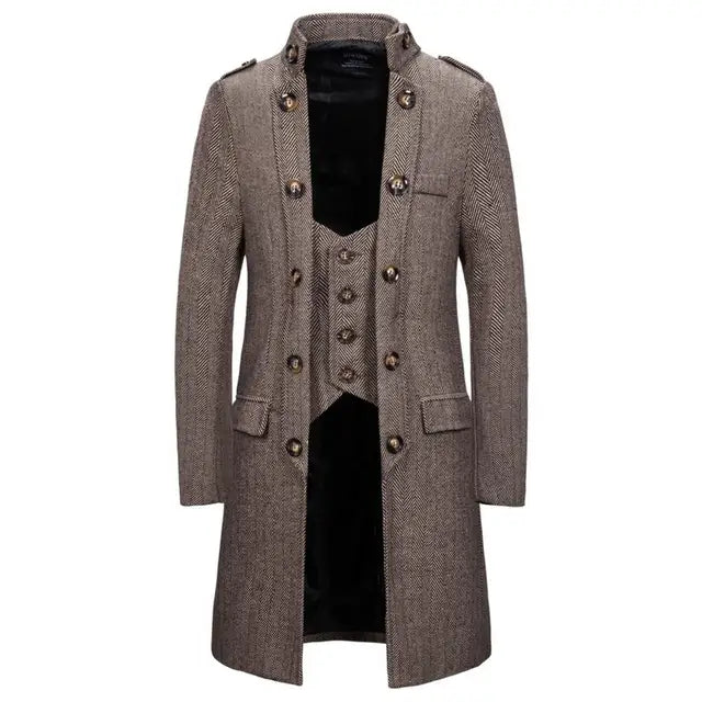 Men's military trench coat