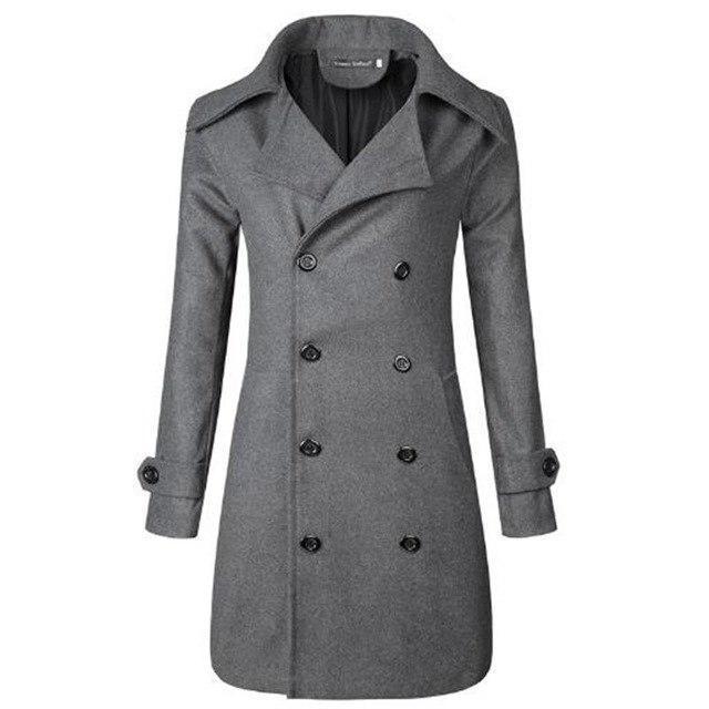 Men's casual double button jacket with lapels