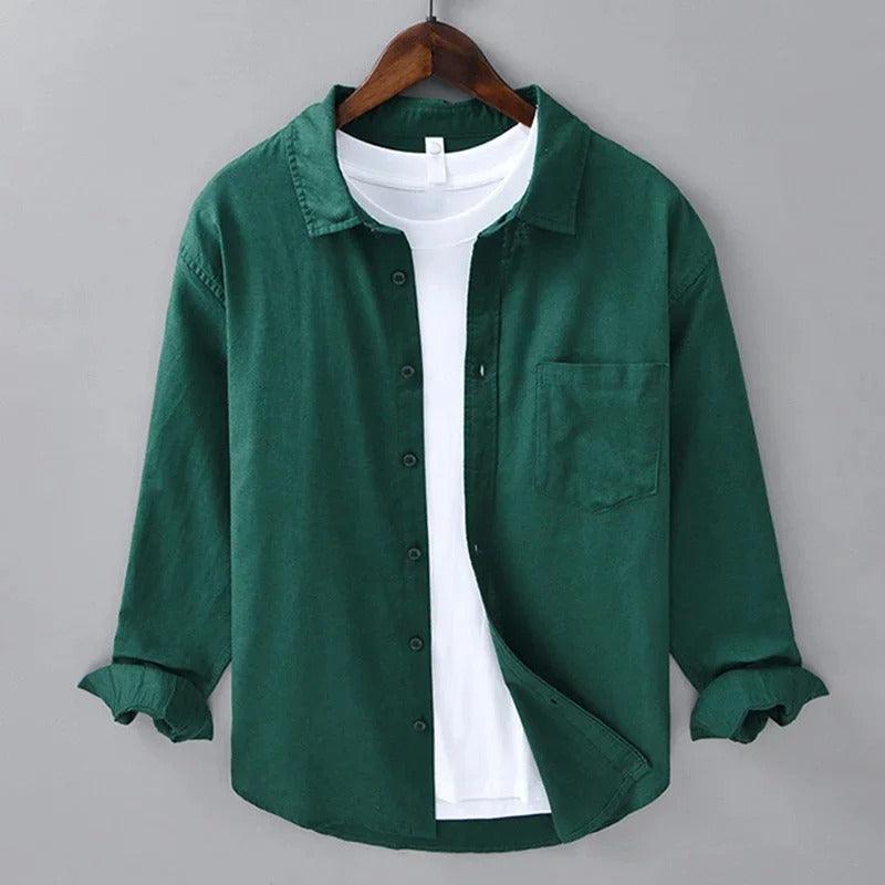 Men's Classic Long-Sleeve Shirt - Button-Up Casual Wear