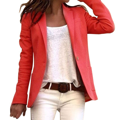 Women’s Blazer – Slim Fit – Tailored Waist – Notched Lapel – Single Button Closure
