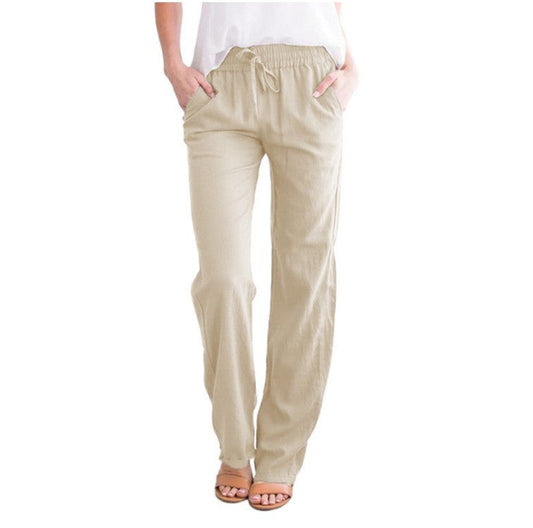 Women's Trousers - Relaxed Fit - Elastic Waist with Drawstring - Lightweight & Breathable