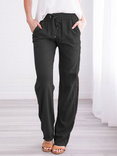 Women's Trousers - Relaxed Fit - Elastic Waist with Drawstring - Lightweight & Breathable