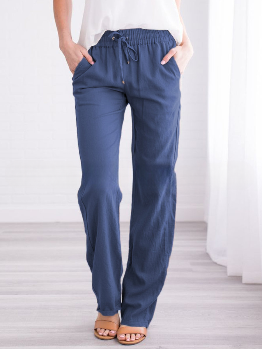 Women's Trousers - Relaxed Fit - Elastic Waist with Drawstring - Lightweight & Breathable