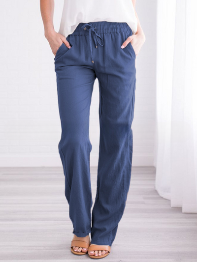 Women's Trousers - Relaxed Fit - Elastic Waist with Drawstring - Lightweight & Breathable