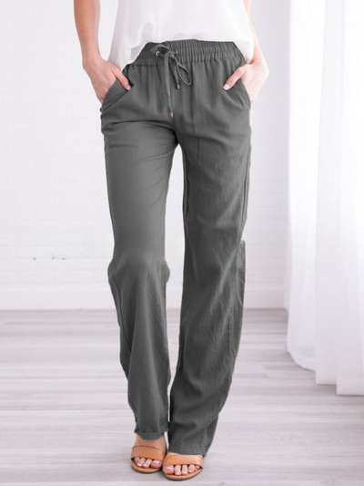 Women's Trousers - Relaxed Fit - Elastic Waist with Drawstring - Lightweight & Breathable