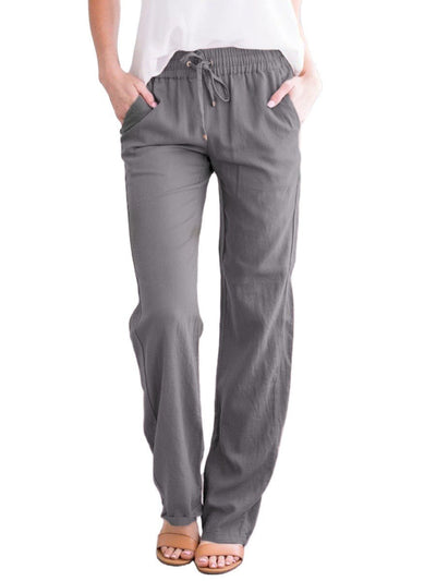 Women's Trousers - Relaxed Fit - Elastic Waist with Drawstring - Lightweight & Breathable