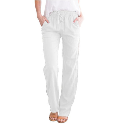 Women's Trousers - Relaxed Fit - Elastic Waist with Drawstring - Lightweight & Breathable