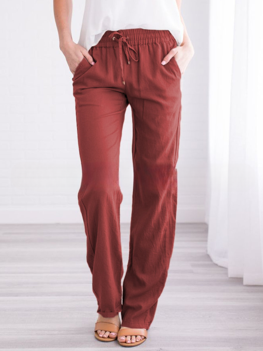 Women's Trousers - Relaxed Fit - Elastic Waist with Drawstring - Lightweight & Breathable