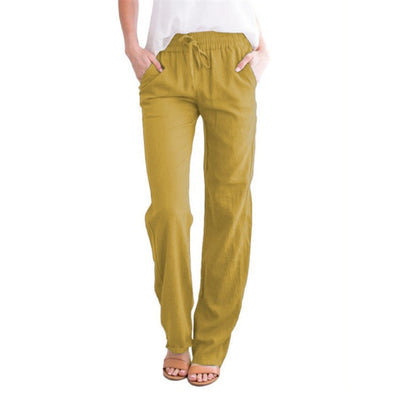 Women's Trousers - Relaxed Fit - Elastic Waist with Drawstring - Lightweight & Breathable