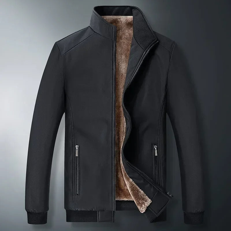 Men's fleece warm stand collar jacket