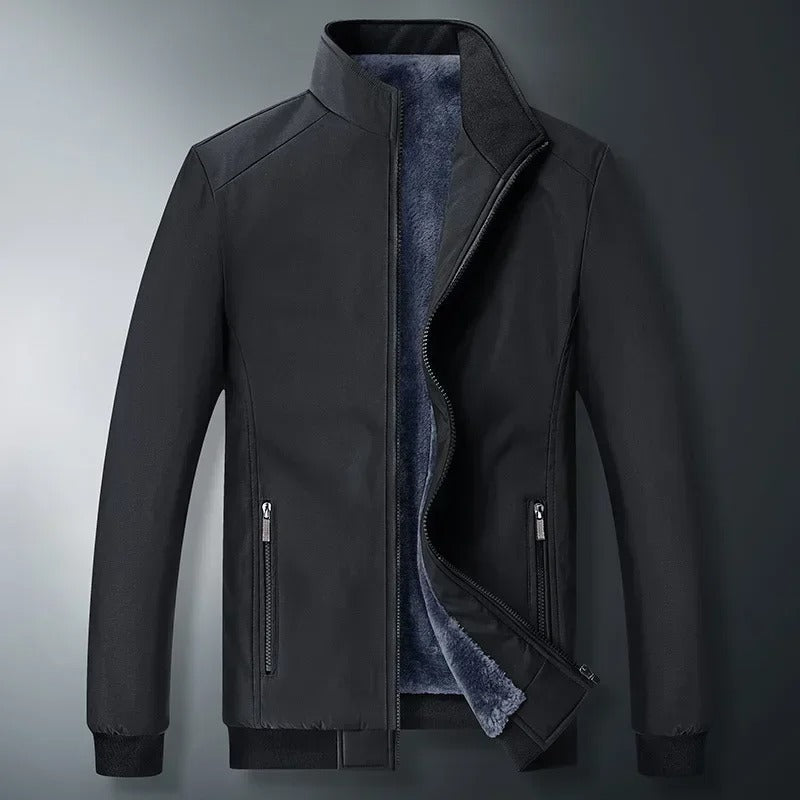 Men's fleece warm stand collar jacket